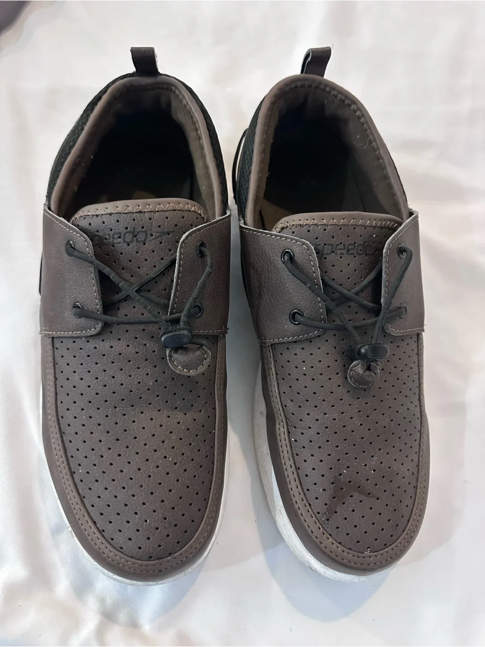 Speedo Men's Perforated Dark Brown Slip-On Loafers